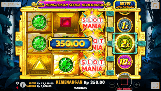 Tampilan Fitur Penganda Slot Mania Aztec Gems