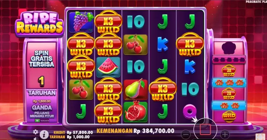 Tampilan Fitur Sticky Wild Ripe Rewards