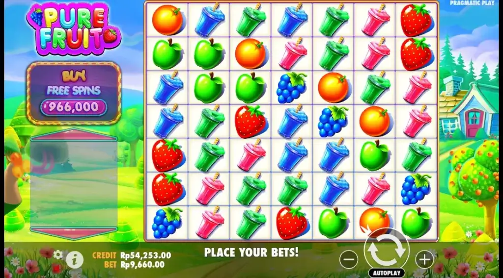 Tampilan Dasar Game Slot Pure Fruit