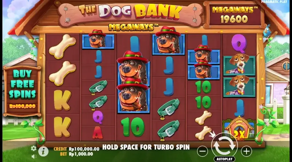 Tampilan Dasar The Dog Bank Megaways