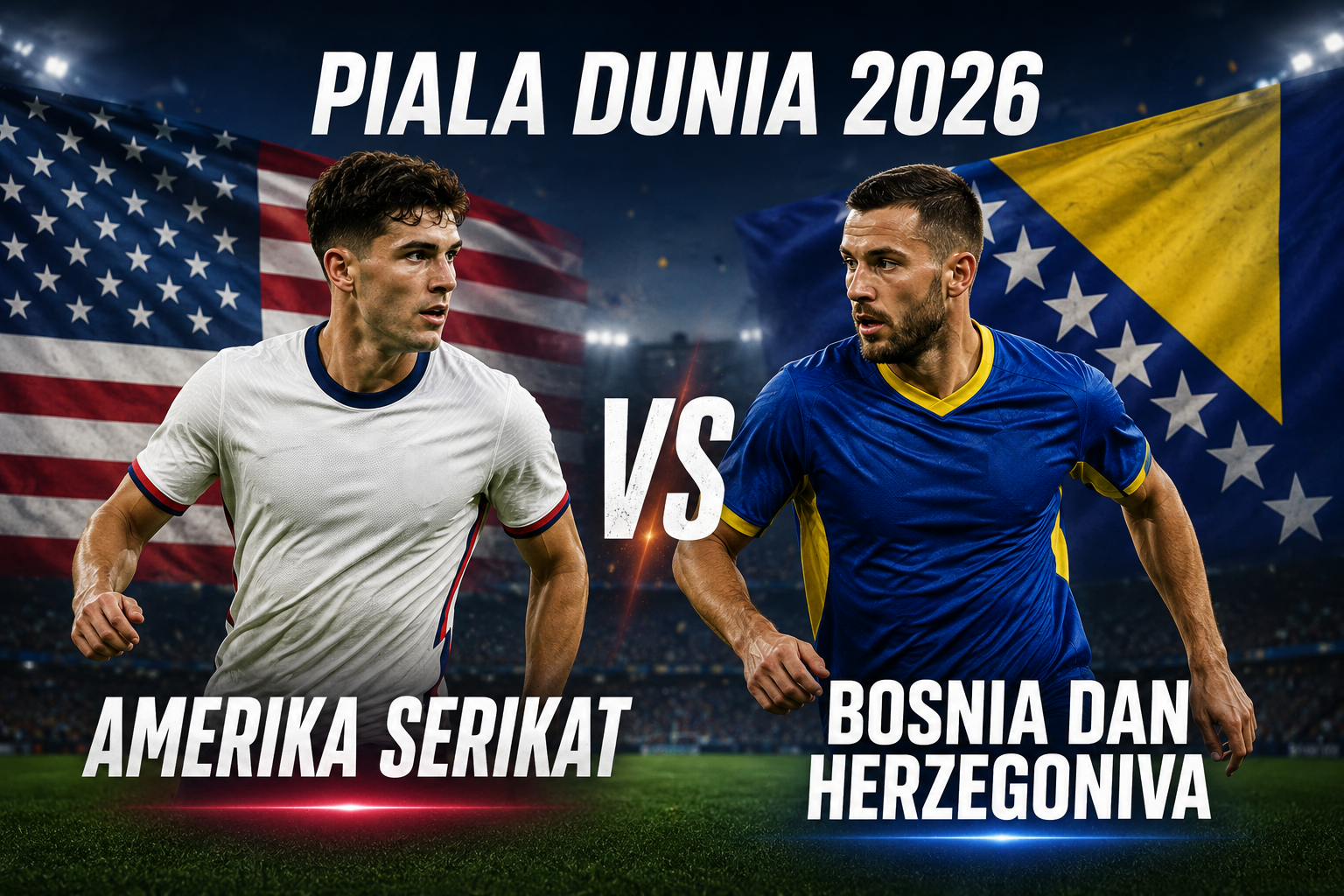 Amerika Serikat vs Bosnia dan Herzegovina Piala Dunia 2026 Besok Pagi Pukul 07.00 WIB - Jalalive Bahas Streaming Duel Tuan Rumah yang Penuh Tekanan