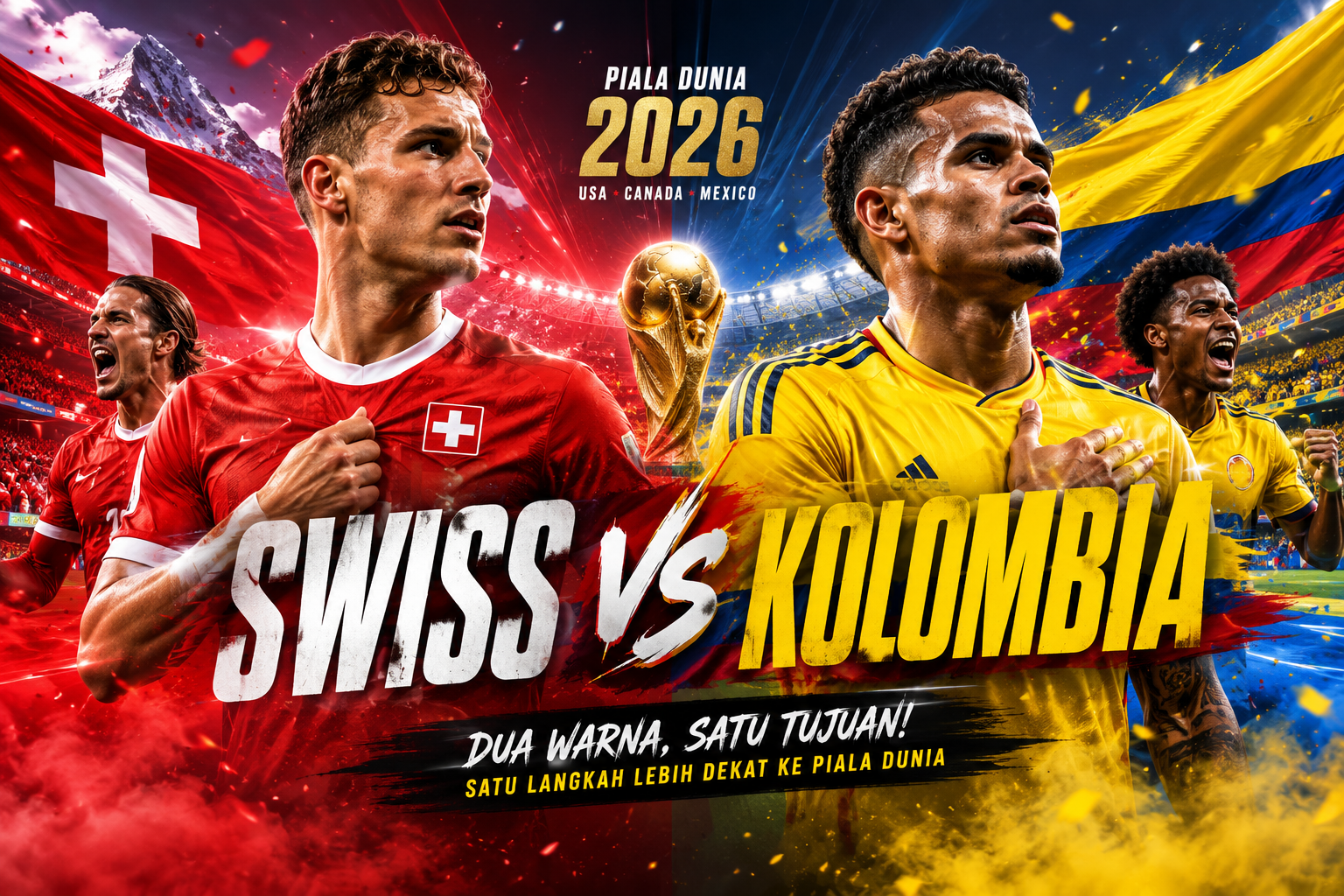Swiss vs Kolombia Piala Dunia 2026 Dini Hari Ini Pukul 03.00 WIB - Jalalive Sajikan Streaming Duel Babak Gugur yang Siap Menghadirkan Ketegangan Menuju Perempat Final